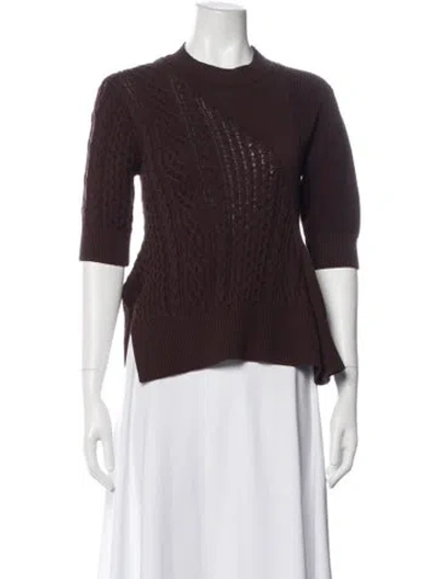 Pre-owned Sacai Crew Neck Sweater In Burgundy