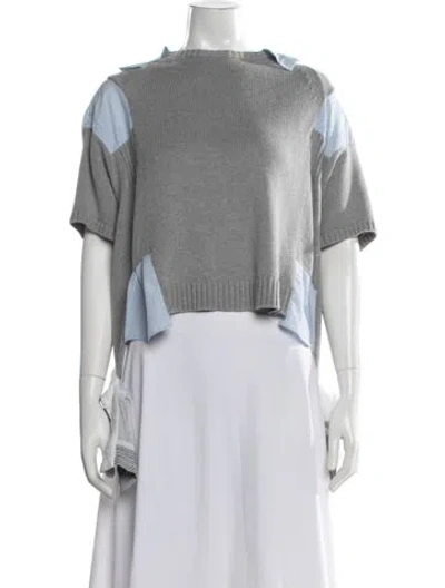 Pre-owned Sacai Crew Neck Sweater In Gray