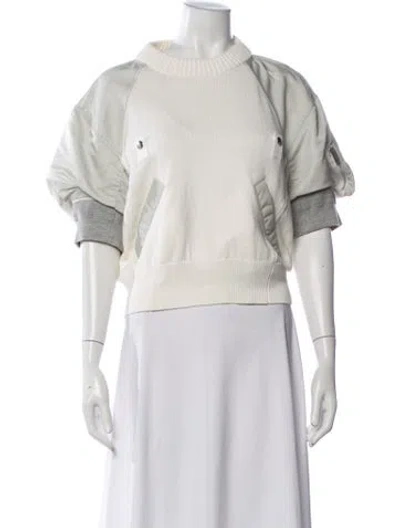 Pre-owned Sacai Crew Neck Sweater In Neutrals