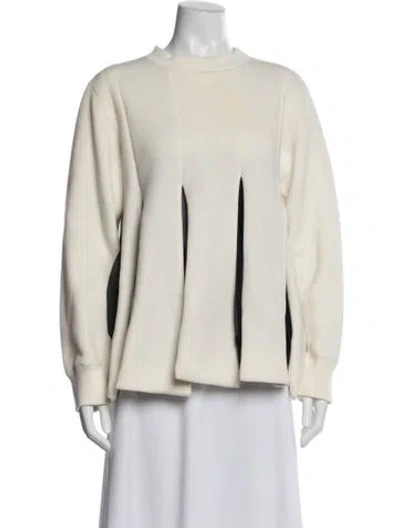 Pre-owned Sacai Crew Neck Sweater In White