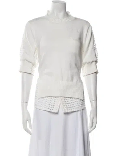 Pre-owned Sacai Crew Neck Sweater In White