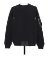 Sacai Button-fastening Zip-pocket Sweater In Black