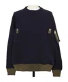 Sacai Cotton Crew Neck Sweater In Multi