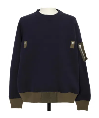 Sacai Crew Neck Sweatshirt In Multi