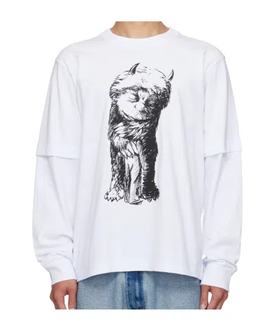 Sacai Crew Neck T-shirt In White