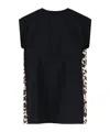Sacai Leopard Print Knitted Top In Black