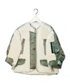 Sacai Crew Neck Zip-up Jacket In White