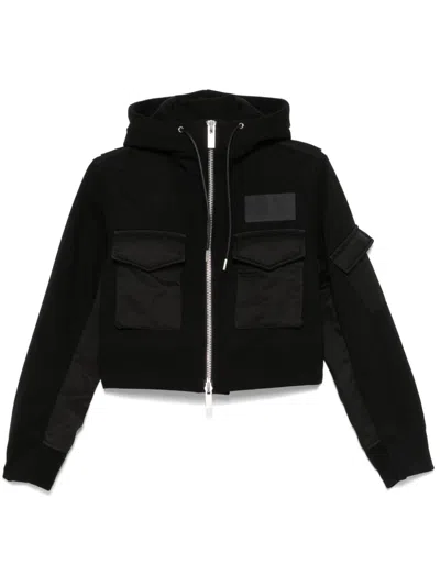 Sacai Cropped Jacket In Black
