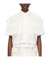 Sacai Off-white Sheer Shirt In White