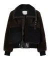 Sacai Cropped Shearling-effect Jacket In Multi