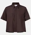 Sacai Cropped Shirt In Brown