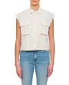 Sacai Cropped Shirt With Patch Pockets And Adjustable Drawstring