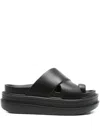 Sacai Cross-strap Platform Sandals In Black