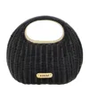 Sacai Structured Rattan Tote Bag With Oval Handle In Black