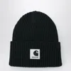 Sacai X Carhartt Wip Black Beanie With Logo Patch In Black