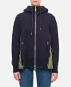 Sacai Sponge Sweat X Nylon Twill Hoodie In Dark Blue