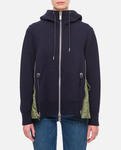 SACAI DARK BLUE FIT HOODIE
