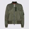 Sacai Zip-up Nylon Bomber Jacket In Khaki