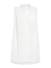 Sacai Cotton Poplin Shirt Dress In White