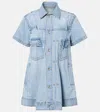 Sacai Deconstructed Denim Minidress In Blue