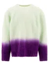 Sacai Gradation Knit Sweater In Green