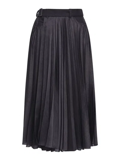 Sacai Denim&leather Skirt