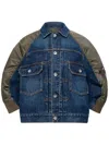 Sacai Buttoned Flap-pockets Denim Jacket In Blue
