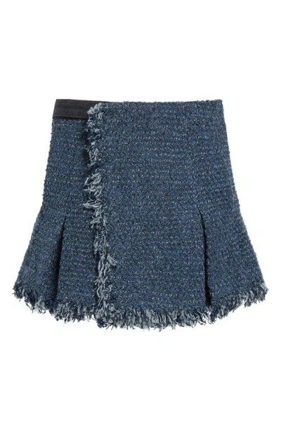 Sacai Denim & Tweed Skort In Indigo