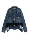 Sacai Denim Cotton Jacket In Blue