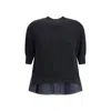 Sacai Patchwork Sweater Sweaters And Cardigans Blue