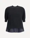 Sacai Patchwork Sweater Sweaters And Cardigans Blue In Black