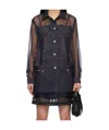 Sacai Denim Dress In Black