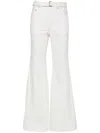 Sacai High-waisted Belted Flared Jeans In White