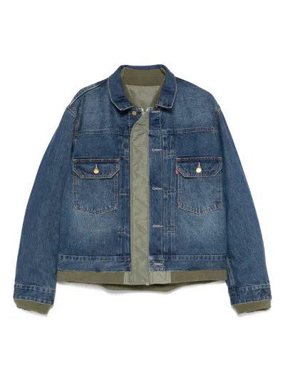 Sacai Denim Jacket In Green