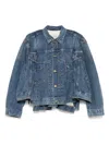 Sacai Denim Jacket In Brown
