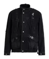 Sacai High Collar Jacket Adjustable Drawstring Front Pockets In Black