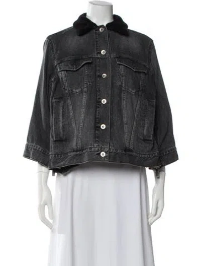 Pre-owned Sacai Denim Jacket In Black