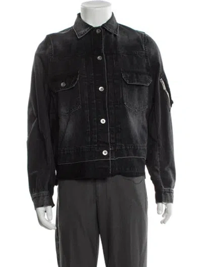 Pre-owned Sacai Denim Jacket In Black