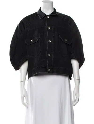 Pre-owned Sacai Denim Jacket In Black