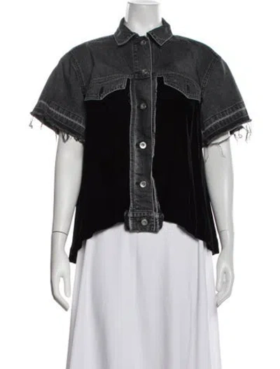 Pre-owned Sacai Denim Jacket In Black