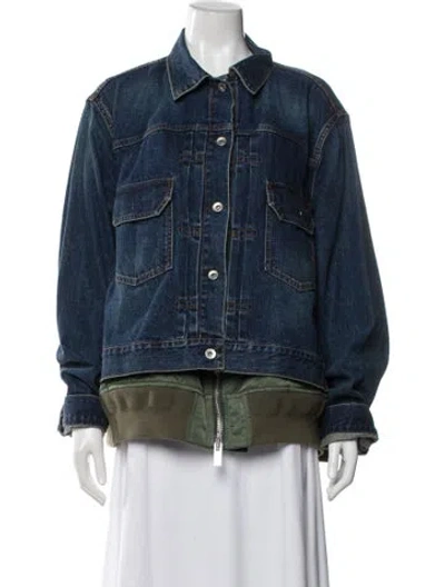 Pre-owned Sacai Denim Jacket In Blue