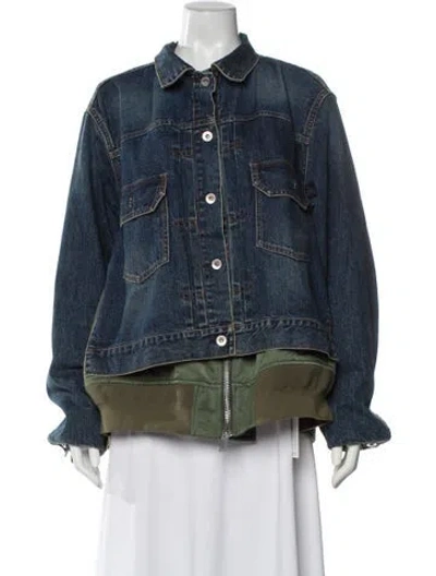 Pre-owned Sacai Denim Jacket In Blue