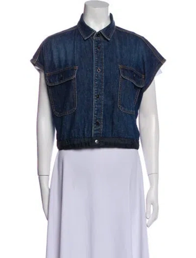 Pre-owned Sacai Denim Jacket In Blue