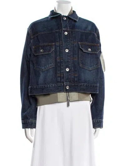 Pre-owned Sacai Denim Jacket In Blue