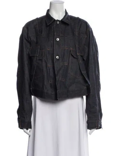 Pre-owned Sacai Denim Jacket In Blue