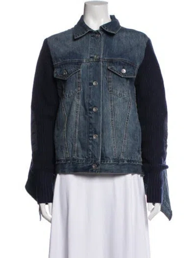 Pre-owned Sacai Denim Jacket In Blue