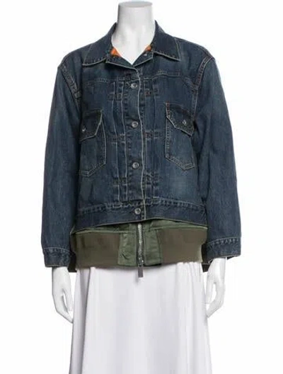 Pre-owned Sacai Denim Jacket In Blue