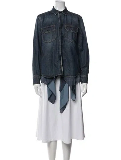 Pre-owned Sacai Denim Jacket In Green