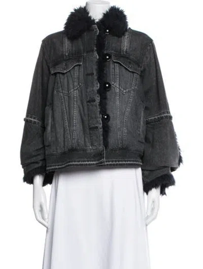 Pre-owned Sacai Denim Jacket In Grey