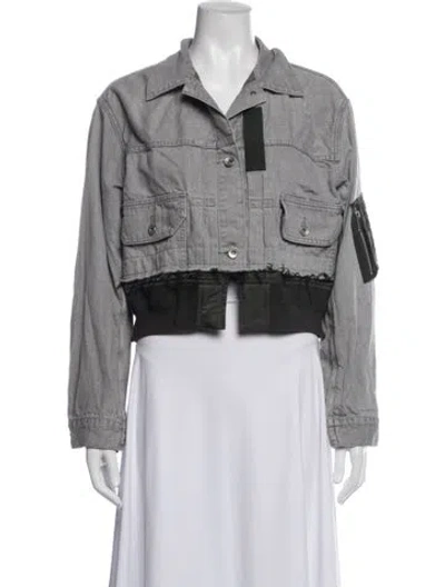 Pre-owned Sacai Denim Jacket In Grey